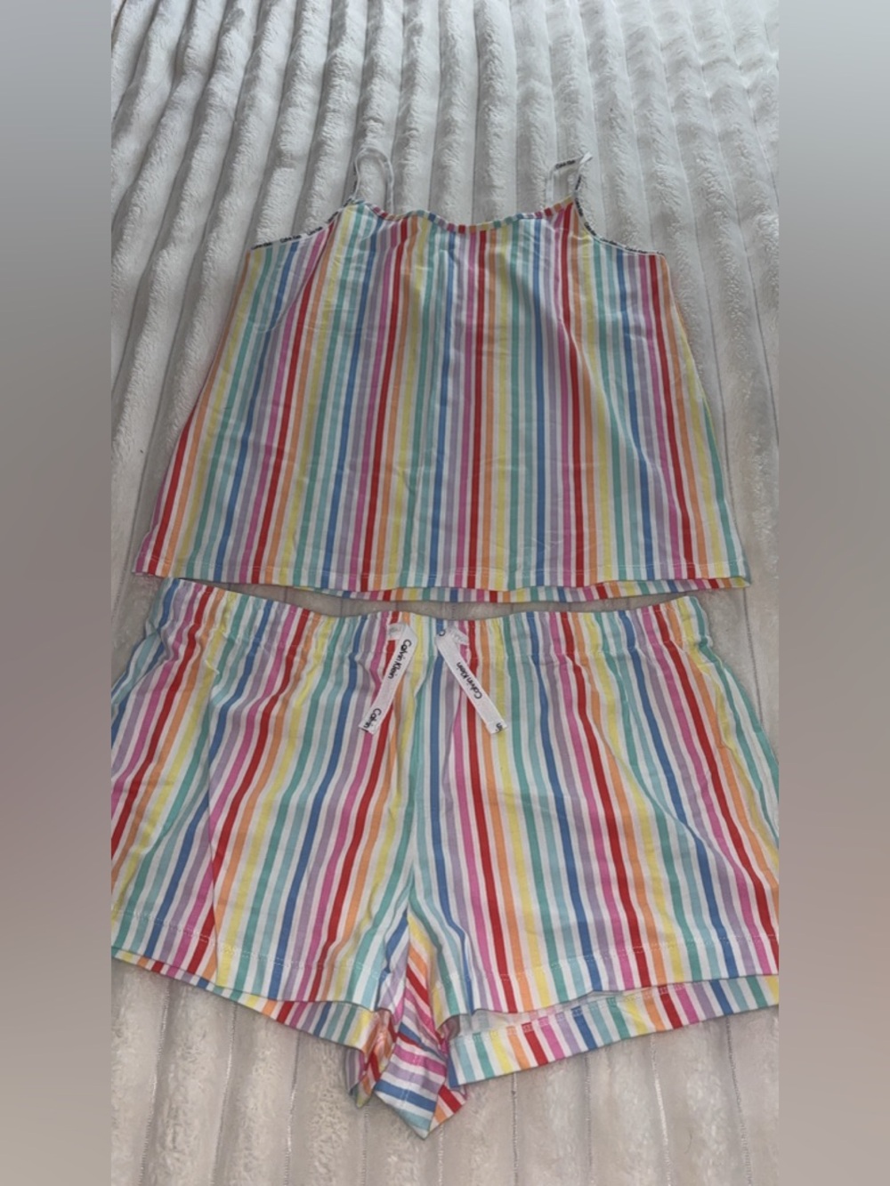 Calvin Klein Pastel Rainbow Stripe Pajama Set